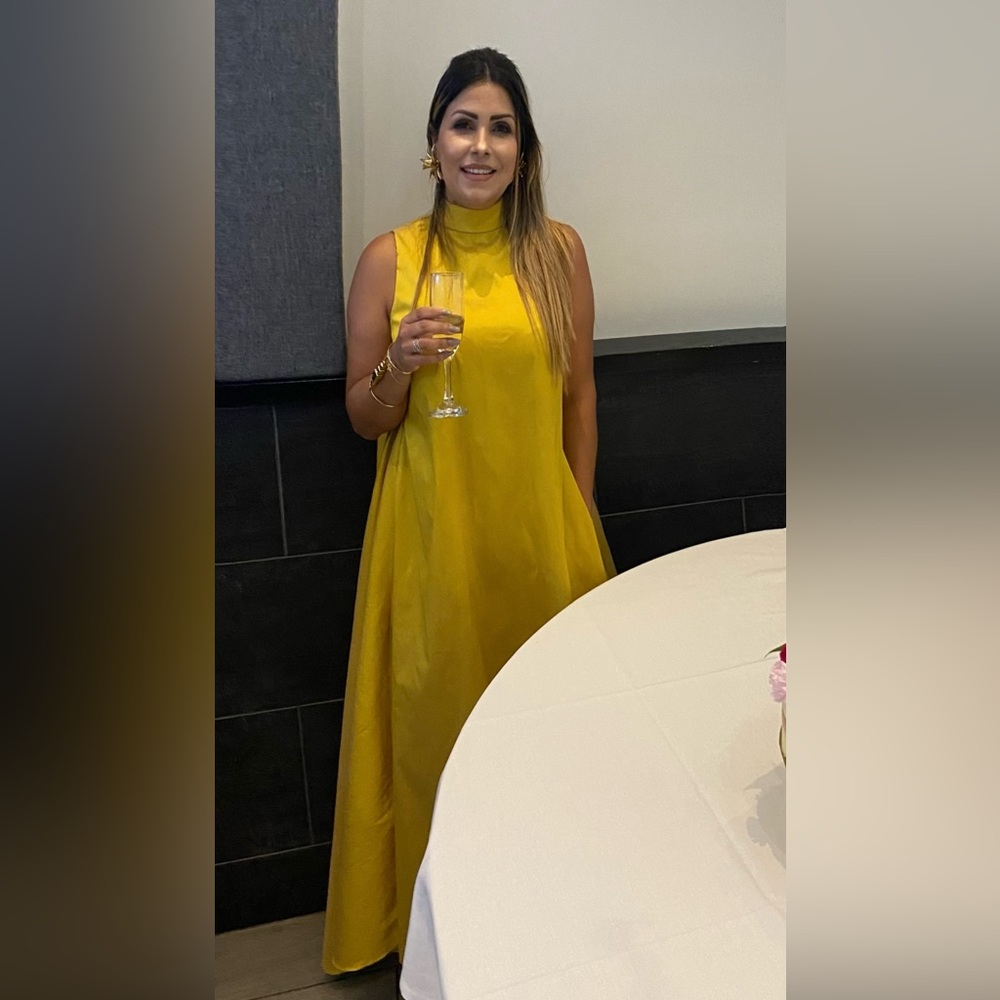Sleeveless Yellow A-Line Dress